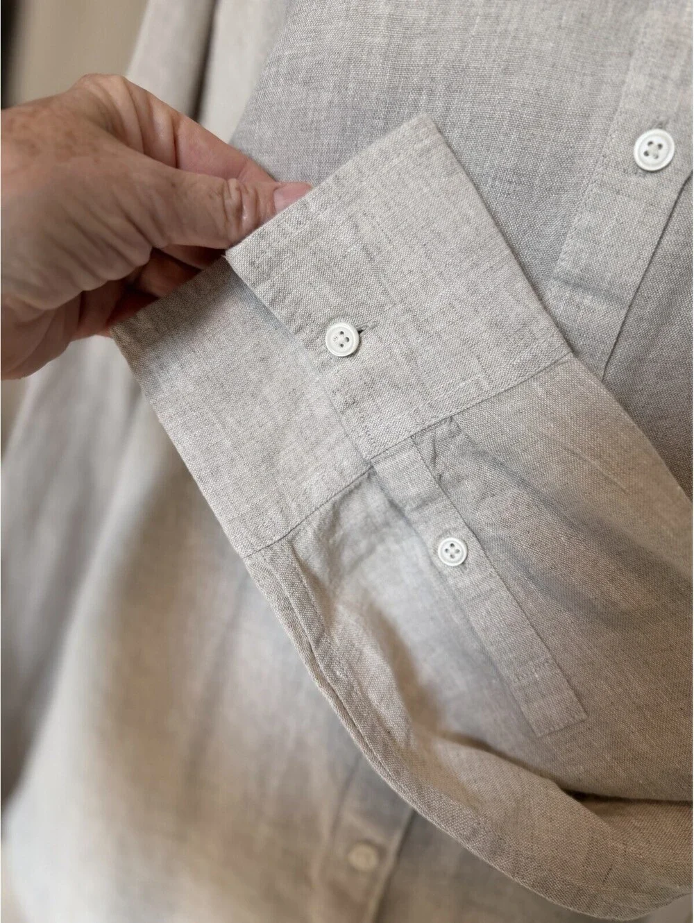 NWT J.Crew Baird McNutt Irish Linen Slim Fit Women's Shirt Size 24 Beige/Flax